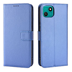 Funda de Cuero Cartera con Soporte Carcasa BY1 para Wiko T10 Azul