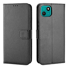 Funda de Cuero Cartera con Soporte Carcasa BY1 para Wiko T10 Negro