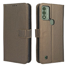 Funda de Cuero Cartera con Soporte Carcasa BY1 para Wiko Voix Marron