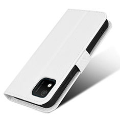 Funda de Cuero Cartera con Soporte Carcasa BY1 para Wiko Y52 Blanco