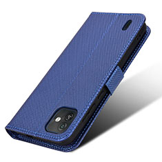 Funda de Cuero Cartera con Soporte Carcasa BY1 para Wiko Y82 Azul