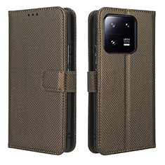 Funda de Cuero Cartera con Soporte Carcasa BY1 para Xiaomi Mi 13 5G Marron