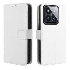 Funda de Cuero Cartera con Soporte Carcasa BY1 para Xiaomi Mi 14 5G Blanco