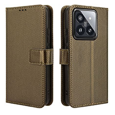 Funda de Cuero Cartera con Soporte Carcasa BY1 para Xiaomi Mi 14 Pro 5G Marron