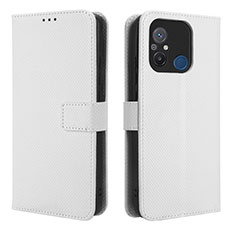 Funda de Cuero Cartera con Soporte Carcasa BY1 para Xiaomi Poco C55 Blanco