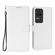 Funda de Cuero Cartera con Soporte Carcasa BY1 para Xiaomi Poco F4 5G Blanco