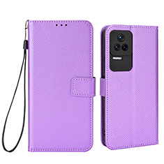 Funda de Cuero Cartera con Soporte Carcasa BY1 para Xiaomi Poco F4 5G Morado