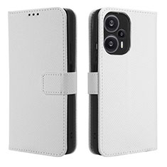 Funda de Cuero Cartera con Soporte Carcasa BY1 para Xiaomi Poco F5 5G Blanco