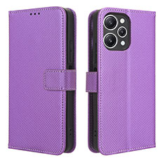 Funda de Cuero Cartera con Soporte Carcasa BY1 para Xiaomi Redmi 12 4G Morado