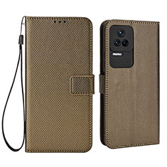 Funda de Cuero Cartera con Soporte Carcasa BY1 para Xiaomi Redmi K40S 5G Marron