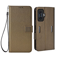 Funda de Cuero Cartera con Soporte Carcasa BY1 para Xiaomi Redmi K50 Gaming AMG F1 5G Marron