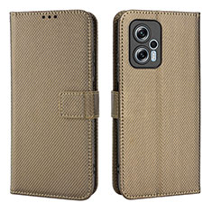 Funda de Cuero Cartera con Soporte Carcasa BY1 para Xiaomi Redmi K50i 5G Marron