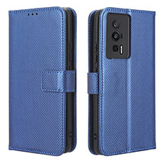 Funda de Cuero Cartera con Soporte Carcasa BY1 para Xiaomi Redmi K60 5G Azul