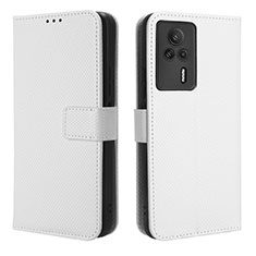 Funda de Cuero Cartera con Soporte Carcasa BY1 para Xiaomi Redmi K60E 5G Blanco