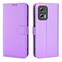 Funda de Cuero Cartera con Soporte Carcasa BY1 para Xiaomi Redmi Note 11T Pro 5G Morado