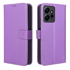 Funda de Cuero Cartera con Soporte Carcasa BY1 para Xiaomi Redmi Note 12 4G Morado