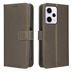 Funda de Cuero Cartera con Soporte Carcasa BY1 para Xiaomi Redmi Note 12 Explorer Marron