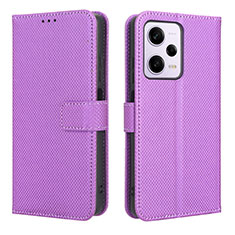 Funda de Cuero Cartera con Soporte Carcasa BY1 para Xiaomi Redmi Note 12 Pro+ Plus 5G Morado