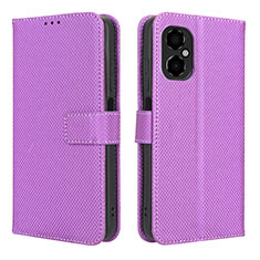 Funda de Cuero Cartera con Soporte Carcasa BY1 para Xiaomi Redmi Note 12R Pro 5G Morado