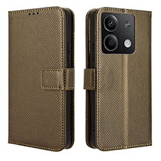 Funda de Cuero Cartera con Soporte Carcasa BY1 para Xiaomi Redmi Note 13 5G Marron