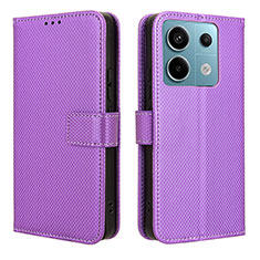 Funda de Cuero Cartera con Soporte Carcasa BY1 para Xiaomi Redmi Note 13 Pro 5G Morado