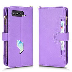 Funda de Cuero Cartera con Soporte Carcasa BY2 para Asus ROG Phone 5 Pro Morado