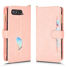 Funda de Cuero Cartera con Soporte Carcasa BY2 para Asus ROG Phone 5 Pro Oro Rosa