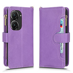 Funda de Cuero Cartera con Soporte Carcasa BY2 para Asus ZenFone 10 Morado