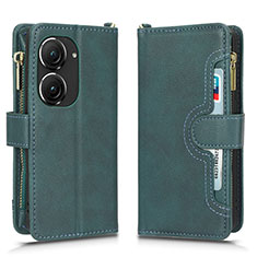 Funda de Cuero Cartera con Soporte Carcasa BY2 para Asus ZenFone 10 Verde