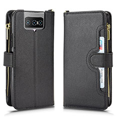 Funda de Cuero Cartera con Soporte Carcasa BY2 para Asus Zenfone 7 Pro ZS671KS Negro