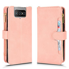 Funda de Cuero Cartera con Soporte Carcasa BY2 para Asus ZenFone 8 Flip ZS672KS Oro Rosa