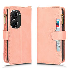 Funda de Cuero Cartera con Soporte Carcasa BY2 para Asus Zenfone 9 Oro Rosa