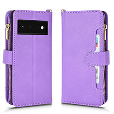 Funda de Cuero Cartera con Soporte Carcasa BY2 para Google Pixel 6 5G Morado