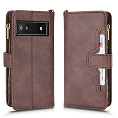 Funda de Cuero Cartera con Soporte Carcasa BY2 para Google Pixel 6a 5G Marron