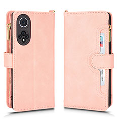 Funda de Cuero Cartera con Soporte Carcasa BY2 para Huawei Nova 9 Oro Rosa