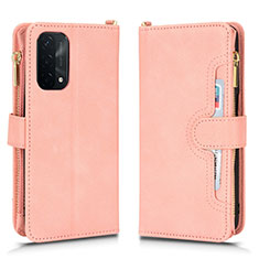 Funda de Cuero Cartera con Soporte Carcasa BY2 para Oppo A74 5G Oro Rosa