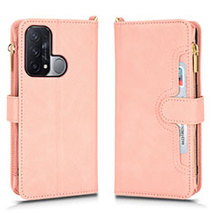 Funda de Cuero Cartera con Soporte Carcasa BY2 para Oppo Reno5 A Oro Rosa