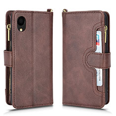 Funda de Cuero Cartera con Soporte Carcasa BY2 para Samsung Galaxy A22 5G SC-56B Marron