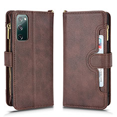 Funda de Cuero Cartera con Soporte Carcasa BY2 para Samsung Galaxy S20 FE 5G Marron