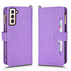 Funda de Cuero Cartera con Soporte Carcasa BY2 para Samsung Galaxy S22 5G Morado