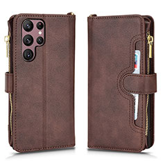 Funda de Cuero Cartera con Soporte Carcasa BY2 para Samsung Galaxy S23 Ultra 5G Marron