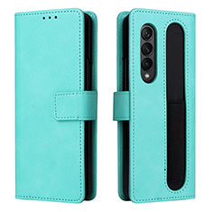 Funda de Cuero Cartera con Soporte Carcasa BY2 para Samsung Galaxy Z Fold4 5G Cian