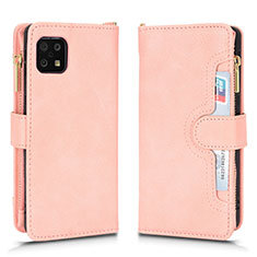 Funda de Cuero Cartera con Soporte Carcasa BY2 para Sharp Aquos Sense6 Oro Rosa