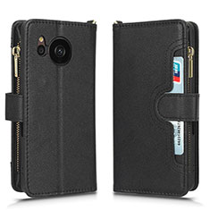 Funda de Cuero Cartera con Soporte Carcasa BY2 para Sharp Aquos Sense7 Plus Negro