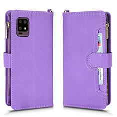 Funda de Cuero Cartera con Soporte Carcasa BY2 para Sharp Aquos Zero6 Morado