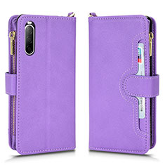 Funda de Cuero Cartera con Soporte Carcasa BY2 para Sony Xperia 10 II Morado