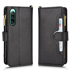 Funda de Cuero Cartera con Soporte Carcasa BY2 para Sony Xperia 10 IV Negro