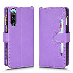 Funda de Cuero Cartera con Soporte Carcasa BY2 para Sony Xperia 10 IV SO-52C Oro Rosa