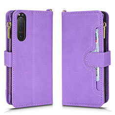 Funda de Cuero Cartera con Soporte Carcasa BY2 para Sony Xperia 5 II Morado