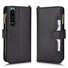 Funda de Cuero Cartera con Soporte Carcasa BY2 para Sony Xperia 5 III Negro